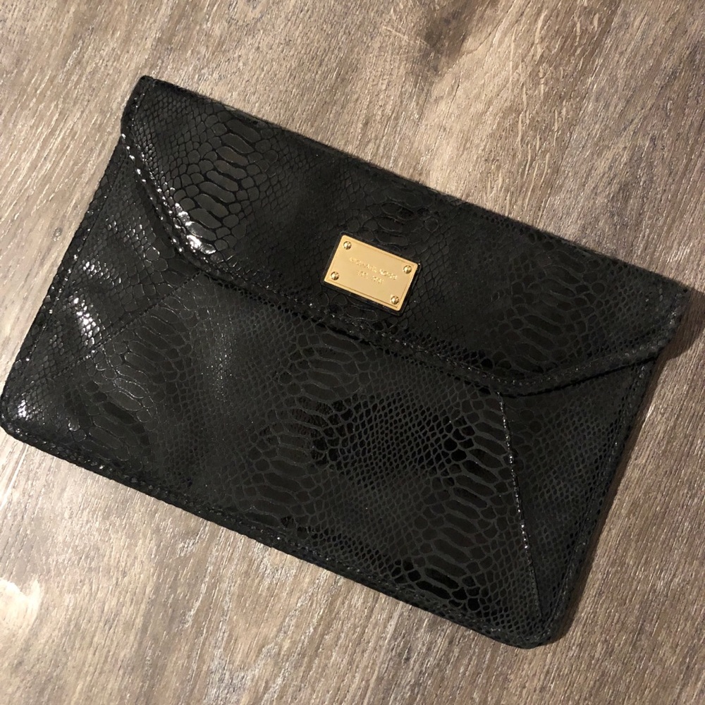 Michael Kors Black Patent Python Tablet Carrier